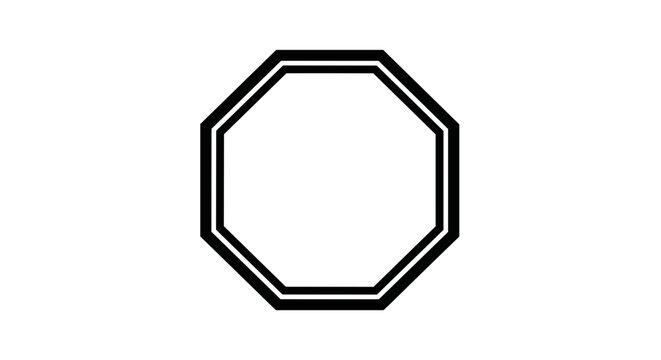 Black Octagon Shape Icon 1.