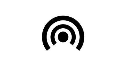 Black Radio WiFi Signal Logo.