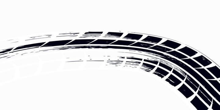 Auto tire tread grunge element. Car and motorcycle tire pattern, wheel tyre tread track. eps10.