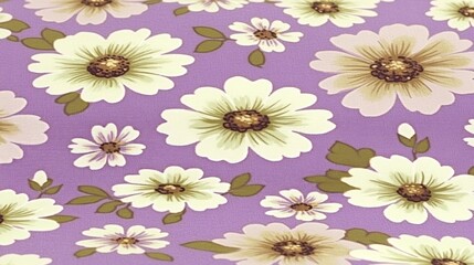 Obraz premium A charming arrangement of soft white and purple flowers dances across a lilac backdrop