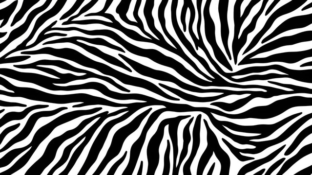 A close-up view of a zebra pattern design swirling around a central point, creating a dynamic visual effect