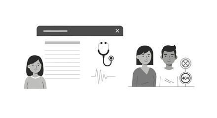 A cheerful illustration of a woman smiling, perfect for conveying positivity in marketing materials.