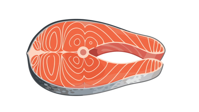 Fresh and healthy illustration of a vibrant orange salmon steak, showcasing its distinct texture and healthy omega-3 fatty acids.
