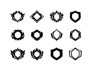    Hollow. Icon set. Set Logo of Hollow: hollow emblem frame. harmonious logo variations of the same emblematic concept, each with different