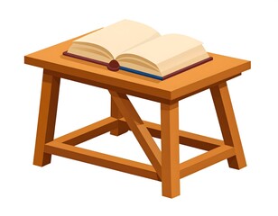 Fototapeta premium Open Book on Wooden Table in Studio Illumination