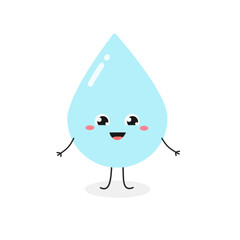 Cute joyful cartoon waterdrop character