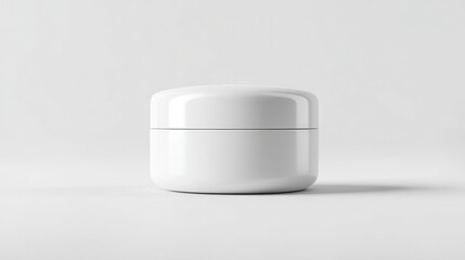 Blank white cosmetic cream jar mockup isolated on white background