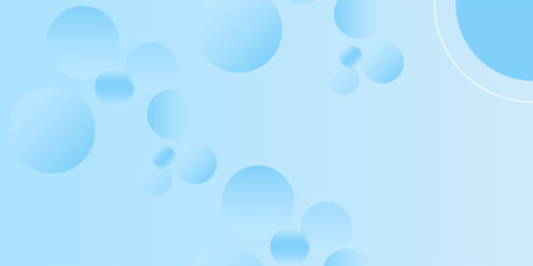 Abstract circles geometric on blue background gradient soft light blue bokeh. Suit for graphic business, fintech digital background hitech technology design. Vector illustration