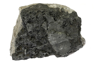 Obraz premium manganite from Ilfeld, South Harz, Germany isolated on white background