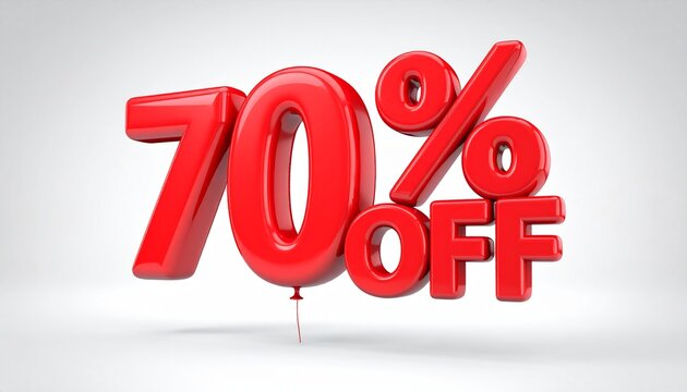 Seventy Percent Off Red Sale Sign.