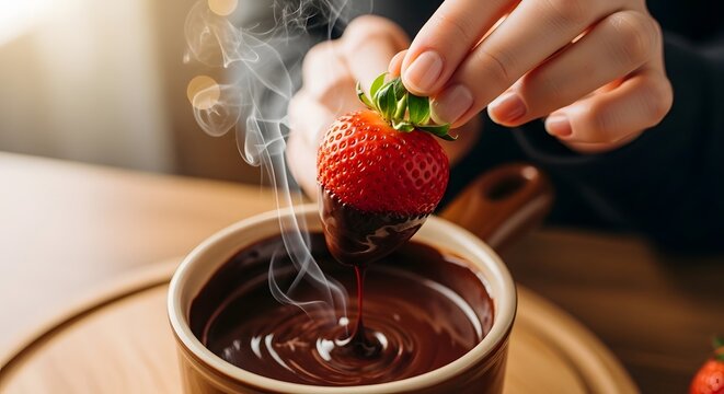 chocolate mousse with strawberries