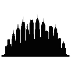 Fototapeta premium Cityscape Silhouette of Tall Buildings.