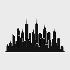 Obraz premium Cityscape Silhouette of Modern Skyscrapers 1.