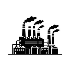 Fototapeta premium Industrial Factory with Smoke Stacks.