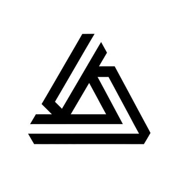Abstract Geometric Triangle Logo, Optical Illusion, Modern Design, Minimalist Symbol