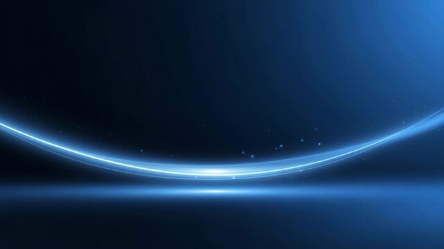 Minimal Blue Gradient Technology Background with Smooth Light Curve Cinematic 4K Loop