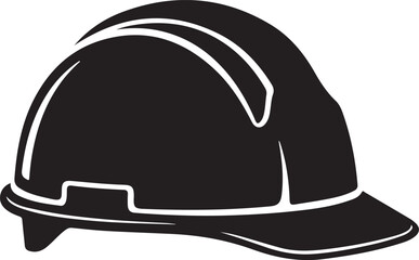 Fototapeta premium Safety First: A monochrome depiction of a protective hard hat, symbolizing safety and caution in industrial or construction environments.