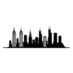 Obraz premium New York City Skyline Silhouette Vector Illustration.