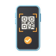 3D Smartphone with QR Code Icon