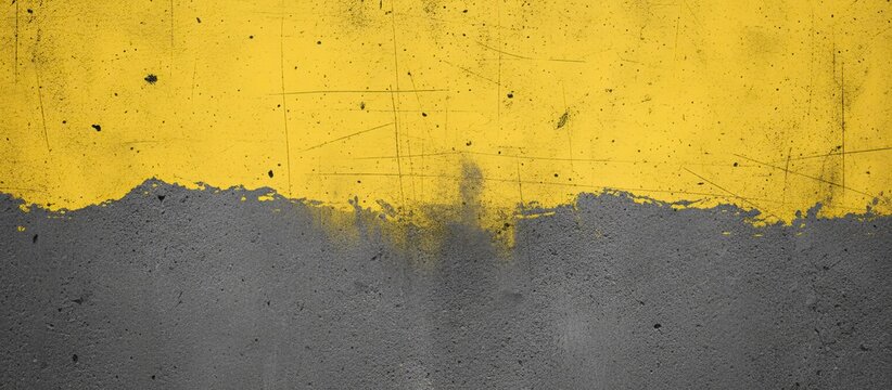 abstract black and yellow grunge texture with rough paint edge, industrial distressed background with cracked surface and urban street art style