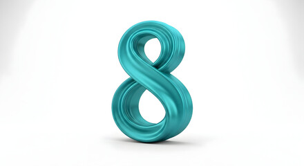 Obraz premium A stylized and abstract representation of the number eight in a turquoise color