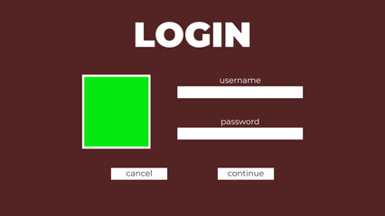 Obraz premium Modern Green Theme Login Page for Website and Mobile