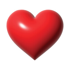 Realistic 3D Red Heart Vector. Glossy Shiny Balloon Texture. Valentine's Day Love Symbol Isolated on White. Romantic Icon for Wedding, Health, Cardiology, and Social Media App Like Button.