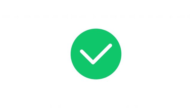 4k Green checkmark icon animation. Animated 4k success check icon