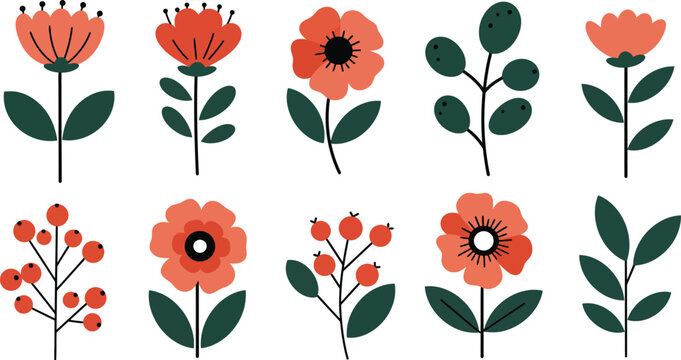 A seamless floral pattern of red and yellow tulip blossoms with green leaves forms a vibrant spring nature wallpaper vector illustration on a white background