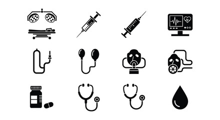 Obraz premium Medical icons depicting healthcare surgery and vital organ representations