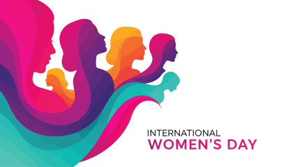 International women's day celebration with colorful silhouettes