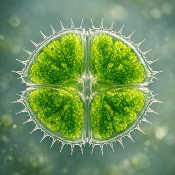 Green Algae Desmid Symmetrical Cell Structure Light Micrograph The Concept Of Biological Symmetry