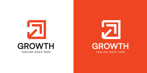 Modern Growth Logo Design with Upward Arrow Icon