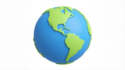 Fototapeta premium Stylized Earth Globe with North and South America Continents.