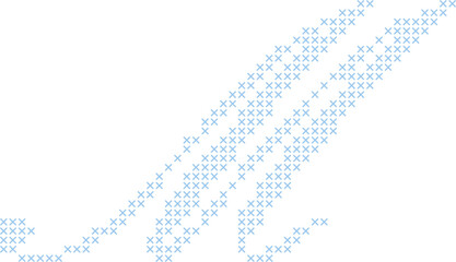 Fototapeta premium Cross Stitch Style Calligraphy Alphabet With Cursive Script Letter M Elegant Vintage Hand Lettered Typography Font Illustration