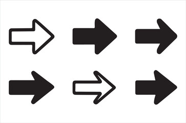 Collection of black and white arrows pointing to the right