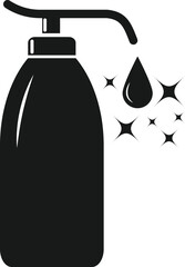 Obraz premium Disinfectant Pump Bottle Icon – Clean Hygiene Symbol Vector