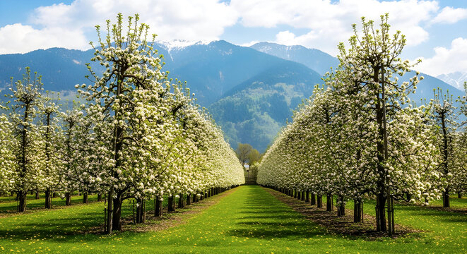Blossoming Apple Trees in Himachal Pradesh