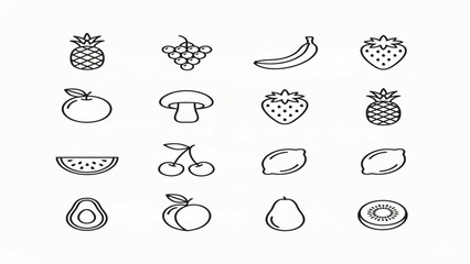 set of fruit icons © Tharindu