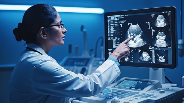 Expert Indian Doctor Examines USG Medical Scans Footage A Detailed Look at Diagnostic Ultrasound Procedures in India