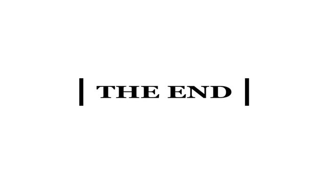 The End text animation with black screen for footage. Text lettering whiteboard isolated background, Typography Motion Graphic animation for social media. 4K video looping system animation...
