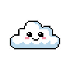 Fototapeta premium Cute Smiling Happy White Cloud Character