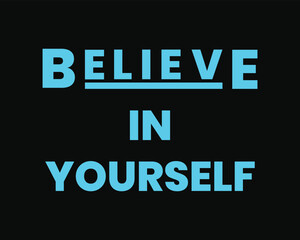 Minimal motivational quote design with bold cyan typography on black background. Modern inspirational text poster for social media, t-shirt, print and branding.