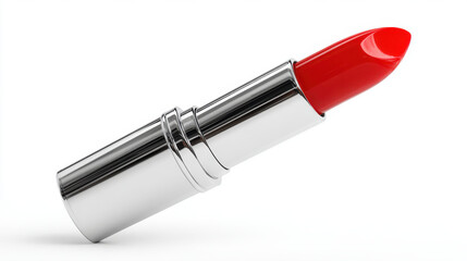 Obraz premium Lipstick red cosmetic makeup beauty glamour metallic shiny tube elegance Sleek red lipstick cosmetic metallic shiny tube elegance for professional