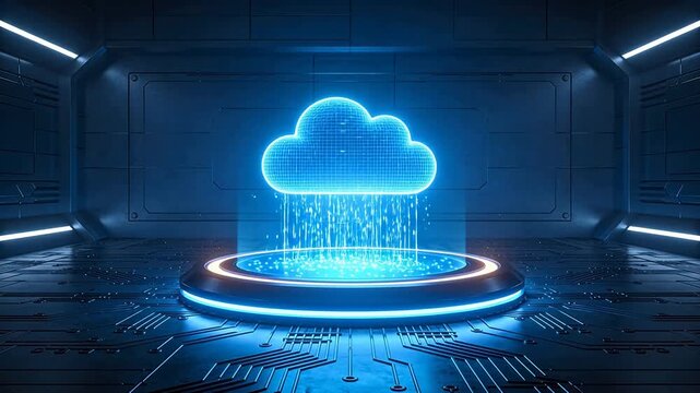 Futuristic cloud computing symbol