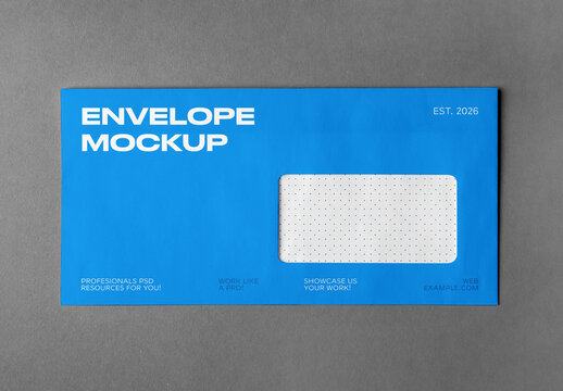 Lying Envelope PSD Mockup