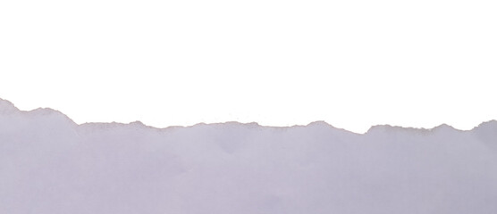 White Torn Paper Piece Title Bar with Realistic Rough Ripped Edge Isolated on Transparent Background png