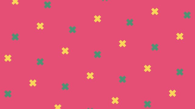 Abstract background featuring scattered neon cross shapes glowing against a vibrant backdrop