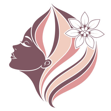 Elegant logo design featuring a stylized woman s face representing beauty wellness and a luxurious spa experience for modern brands