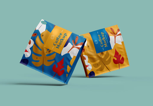 Two Coffee Bag PSD Mockups